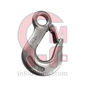 HLM Eye Hoist Hook With Latch, Stainless Steel | Size: 0.5-3.0t
