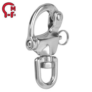 HLM Rigging Hardware 5" Stainless Steel Eye Swivel Snap Shackle With Eye 2-3/4" for Sailboat Spinnaker Halyard