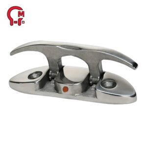 HLM Folding Cleat, Marine Stainless Steel ,Deck-safe flush-folding cleat