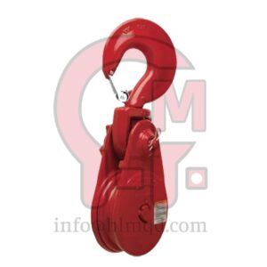 HLM L-160 Heavy Duty Snatch Block with Hook , Hook Fitting | Sheave Diameter: 3-10in | WLL:2-12t