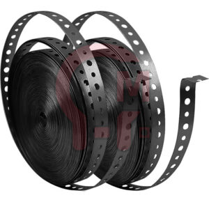 HLM Punched Hole Strapping Heavy-Duty Perforated Metal Strap Sandbaggy Punched Hole Strapping for Concrete Formwork - Heavy-Duty Perforated Black Metal Strap