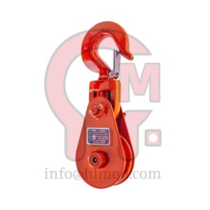 HLM High‑Capacity Snatch Block with Hook, Safety‑Latch Hook | Multi‑Groove Sheaves for Multiple Wire Rope Sizes